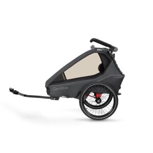 Qeridoo® Remorque de vélo enfant Kidgoo1 Steel Grey collection 2023