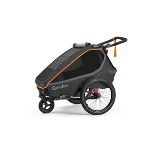 Qeridoo® Remorque de vélo enfant Kidgoo 2 FIDLOCK Edition orange