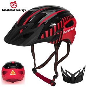 Casque de cyclisme avec feu arrière ultraléger vtt casquette de sécurité casque de vélo avec visière amovible taille M 56 cm-62 cm