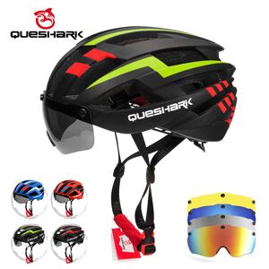 – casque de cyclisme avec lunettes pour hommes et femmes, lentille amovible, casquette de sécurité pour vtt, taille M 56cm-62cm