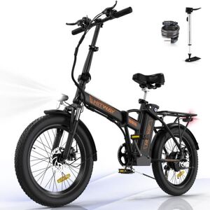 EH-MOTION HITWAY Vélo électrique Pliable 20" E-Bike Noir-Orange - Batterie 36V - 11,2Ah - Ecran LCD - Pompe à vélo gratuite - Publicité