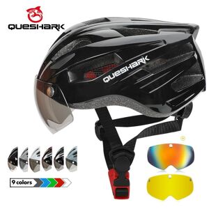 Lunettes casque de cyclisme vtt casque de vélo de route casquette de sécurité vélo casque de moto avec lentille amovible