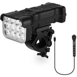 Cansses Phares de vélo multifonctionnels 3 en 1 avec 12 LED d'une luminosité de 500 Lm, alarme de cloche de 140 dB, batterie de - Publicité