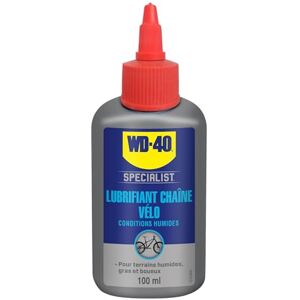 WD-40 SPECIALIST • Lubrifiant Chaîne Vélo Conditions Humides • Burette • Chasse l'humidité Réduit les points de friction Lubrification durable • 100 ML - Publicité