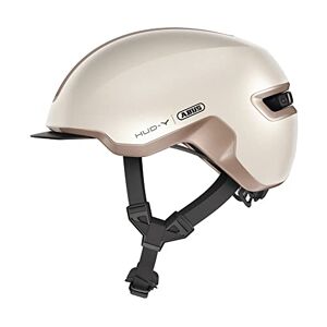 ABUS Urban Helm HUD-Y à LED arrière magnétique rechargeable & fermeture magnétique casque de vélo cool pour usage quotidien pour hommes et femmes Beige Mat, taille L - Publicité