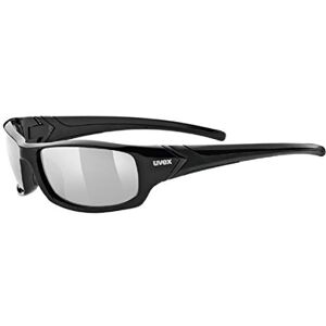 uvex Sportstyle 211 Lunettes de Sport pour Hommes et Femmes Effet Miroir Confort et Maintien Parfait Sans Points de Pression Black/Litemirror Silver One Size - Publicité