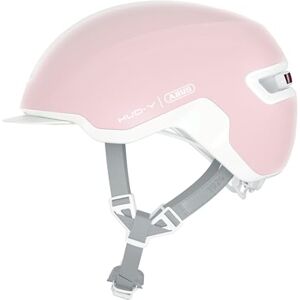 ABUS Urban Helm HUD-Y avec feu arrière LED magnétique Rechargeable & Fermeture à clic Casque de vélo Cool pour Tous Les Jours pour Femmes et Hommes Pure Rose, Taille M - Publicité