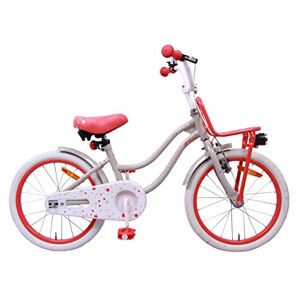 Amigo Superstar Vélo Enfant pour Les Filles 18 Pouces avec Frein à Main, Frein à rétropédalage, Porte-Bagages Avant, béquilles pour vélo et éclairage de 5 à 8 Ans Beige - Publicité