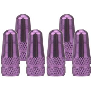 SENZEAL 6pcs Bouchons de Valve Le Vélo de Roue d'alliage d'aluminium de Casquettes Anti-poussière de Bicyclette Française Couvre Le (Violet) - Publicité