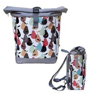 Ikuri Kombi Sacoche Vélo/Sac à Dos pour Porte-Bagage Sac De Velo en Tissu Vinyl Imprimé Impermeable, pour Femme Design Peras - Publicité