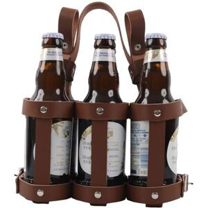 SueaLe Porte-bouteille de vélo en cuir pour bouteille de bière, sac de transport pliable facile à utiliser - Publicité