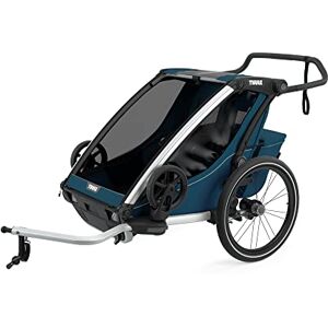 Thule Chariot Cross Remorque Vélo Multisports Majolica Blue Double - Publicité