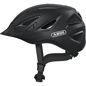 ABUS Casque de ville Urban-I 3.0 casque de vélo avec feu arrière, visière et fermeture magnétique pour hommes et femmes noir mat, taille M - Publicité