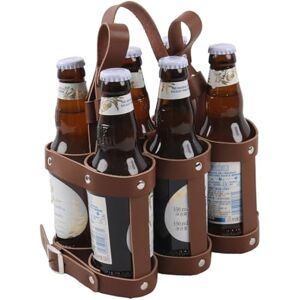 FOLODA Porte-bouteille de bière pliable en cuir pour vélo Facile à utiliser, marron - Publicité