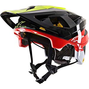 Alpinestars Alpinestar Vector Tech MIPS Casque Pilote Noir/Jaune Fluo Brillant Unisexe, Blanc Polaire et Rouge, L - Publicité