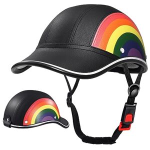 FROFILE Casque Velo Homme Femme (M, Arc-en-Ciel) Casque Vélo Style Casquette de Baseball Casque Trottinette Electrique Adulte - Publicité