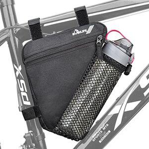 RUNQIN Sacoche triangulaire pour cadre de vélo – Sac de rangement pour vélo de route et VTT (mise à niveau avec porte-bouteille) Noir - Publicité