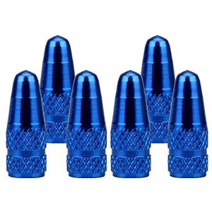 SENZEAL 6pcs Bouchons de Valve Le Vélo de Roue d'alliage d'aluminium de Casquettes Anti-poussière de Bicyclette Française Couvre Le (Bleu) - Publicité