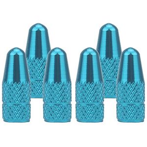 SENZEAL 6pcs Bouchons de Valve Le Vélo de Roue d'alliage d'aluminium de Casquettes Anti-poussière de Bicyclette Française Couvre Le (Bleu Ciel) - Publicité