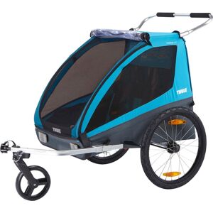 Thule Coaster 2 XT Bike Trailer+Stroll - Remorque vélo enfant Blue 2 places - Publicité