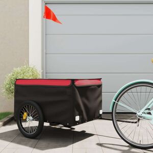 94090 vidaXL Remorque de vélo noir et rouge 45 kg fer - Publicité