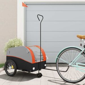 94145 vidaXL Remorque de vélo noir et orange 45 kg fer - Publicité