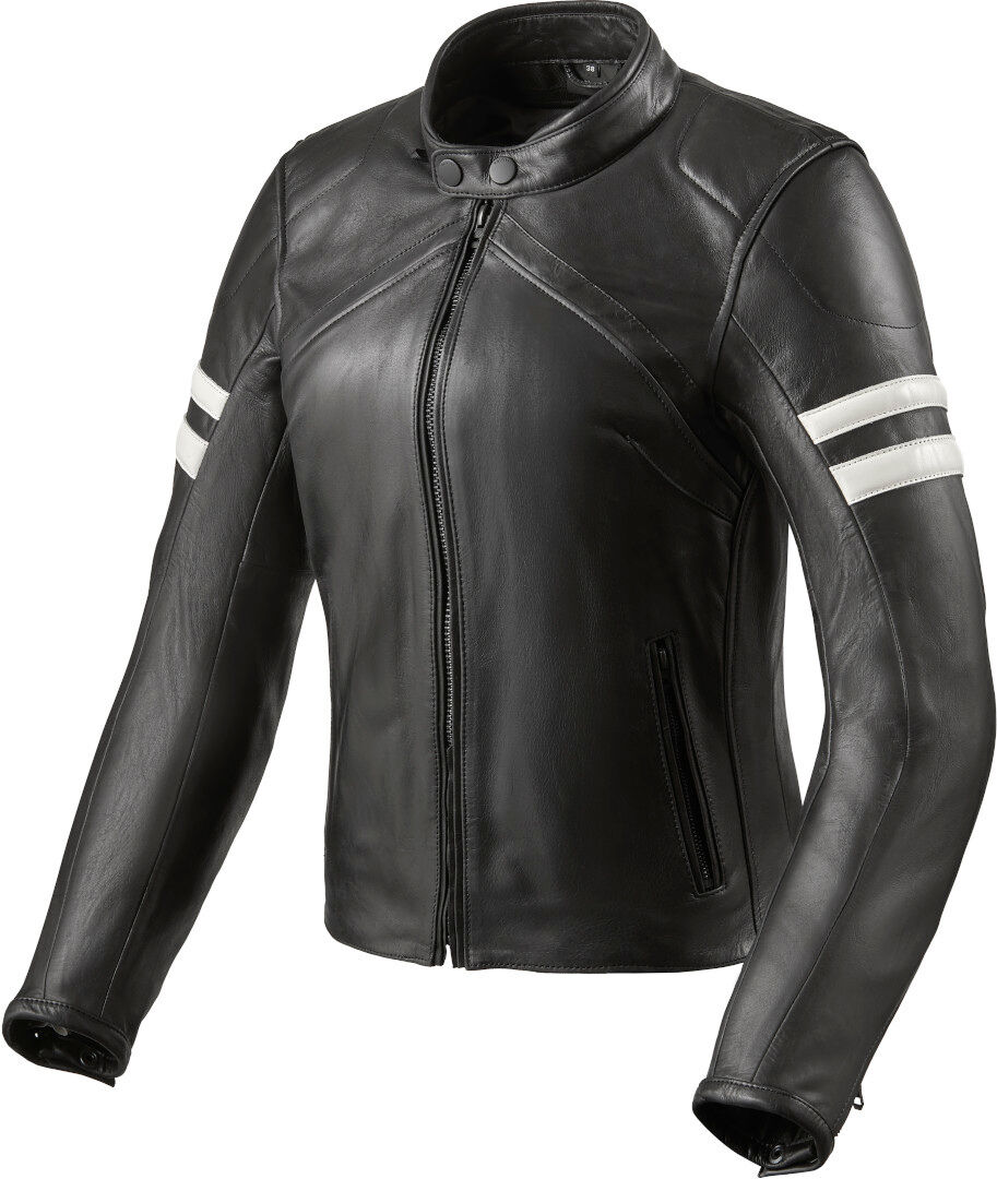 Revit Meridian Veste en cuir de moto de dames Noir Blanc taille : 42