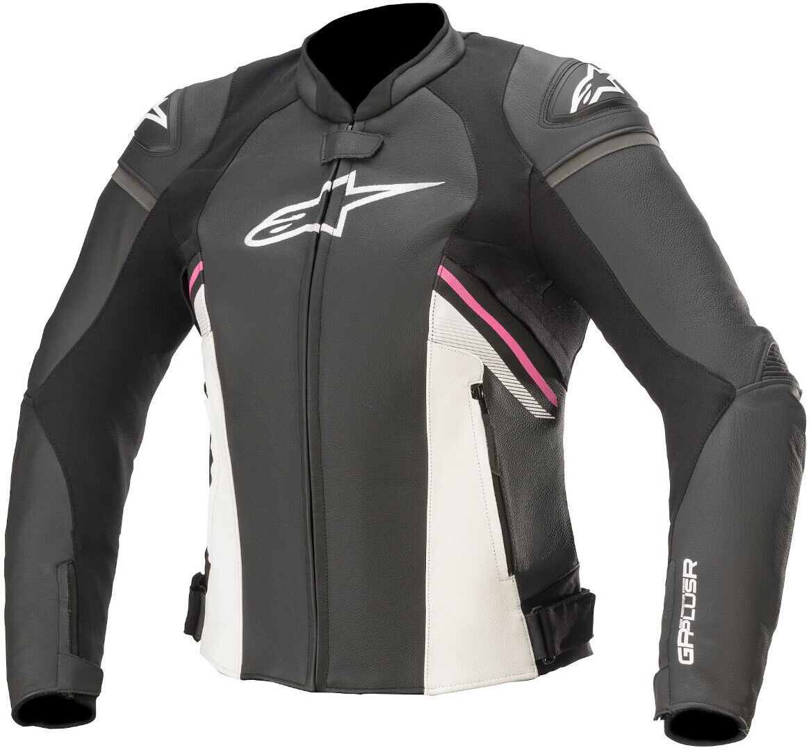 Alpinestars Stella GP Plus R V3 Veste en cuir de moto de dames Noir Blanc Rose taille : 40