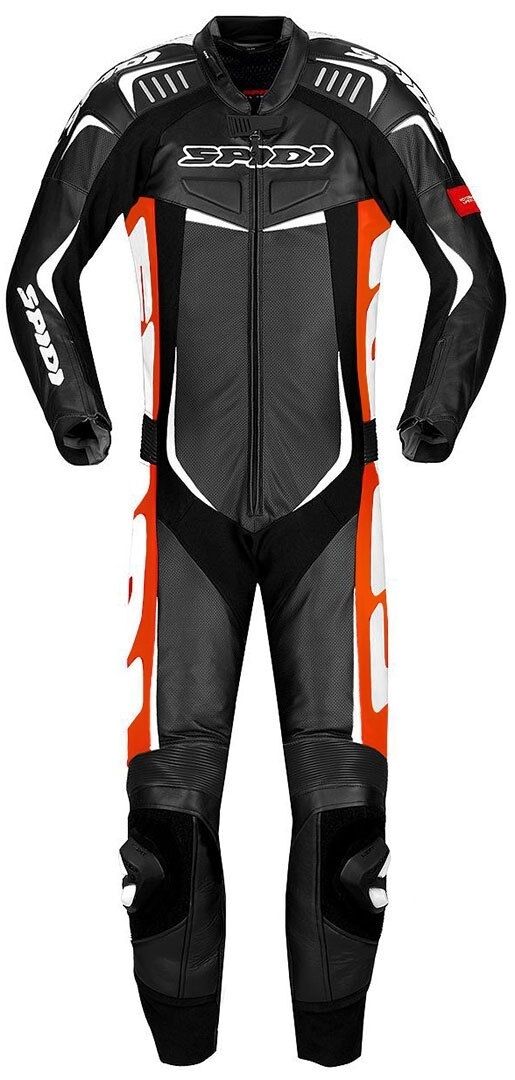 Spidi Track Wind Pro One Piece Motorcycle Leather Suit  - Black White Red
