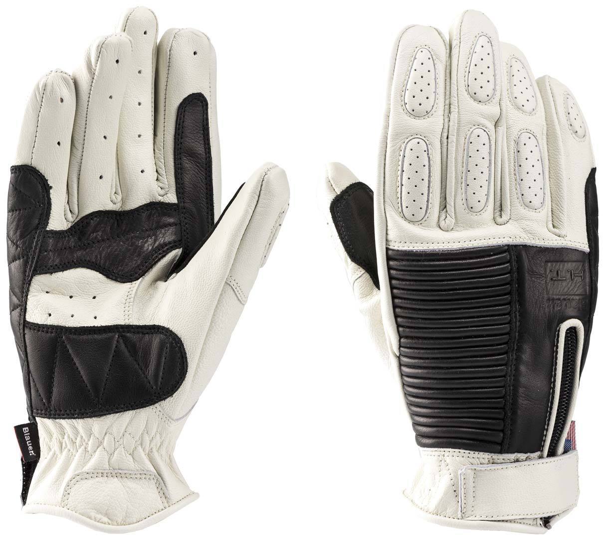 Blauer Banner Motorcycle Gloves  - Black White