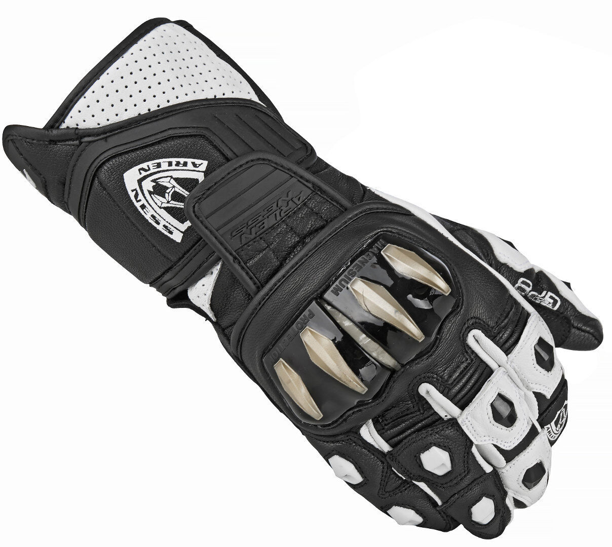 Arlen Ness Yakun Motorcycle Gloves  - Black White