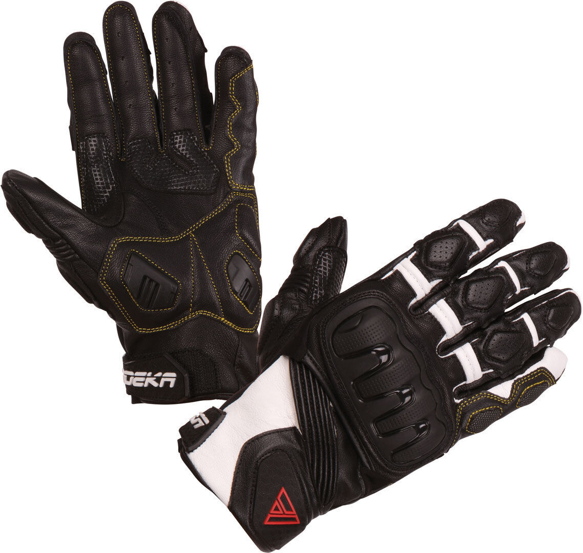 Modeka Baali Motorcycle Gloves  - Black White