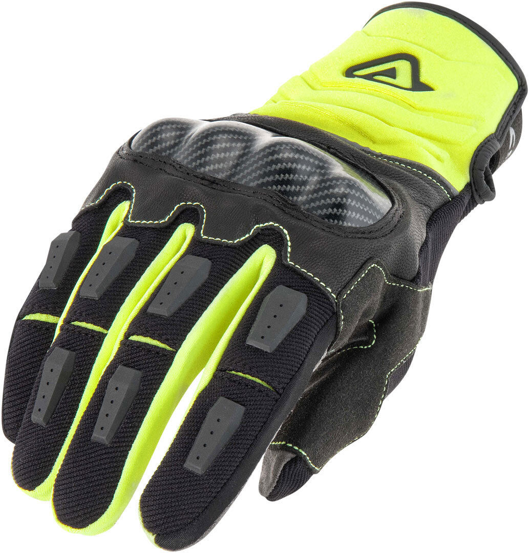 Acerbis Carbon G 3.0 Motorcycle Gloves  - Black Yellow