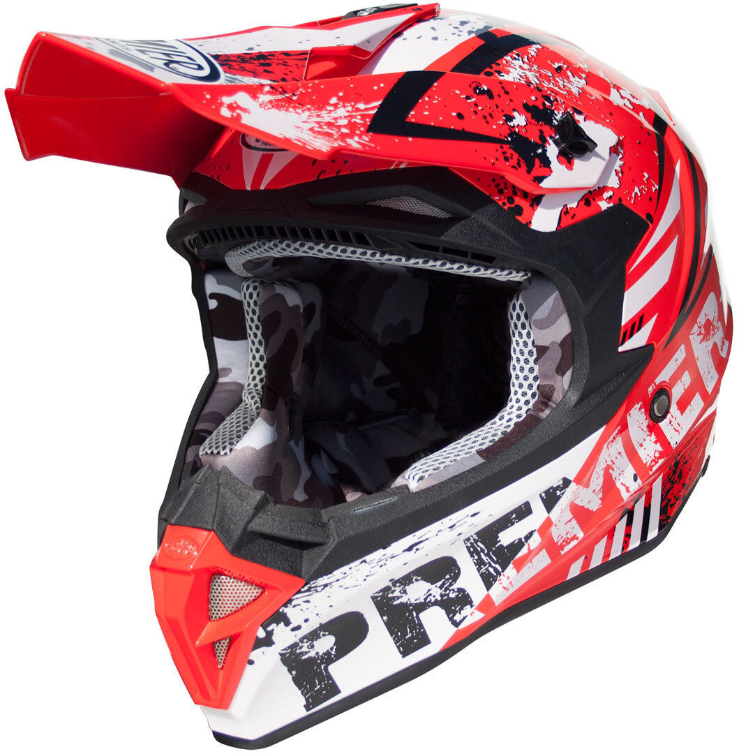 Premier Exige Zx2 Motocross Helmet  - White Red