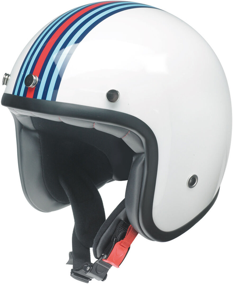 Redbike Rb-768 M-Racing Jet Helmet  - White Blue Orange