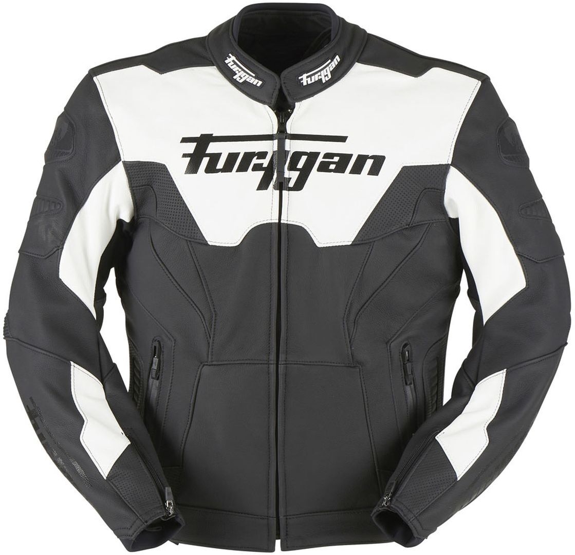 Furygan Bullring Motorcycle Leather Jacket  - Black White