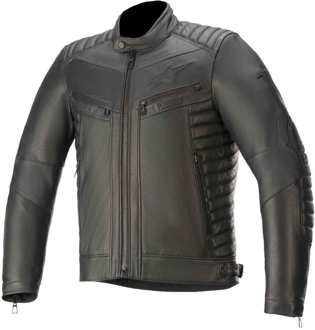 Alpinestars Burstun Motorcycle Leather Jacket  - Black