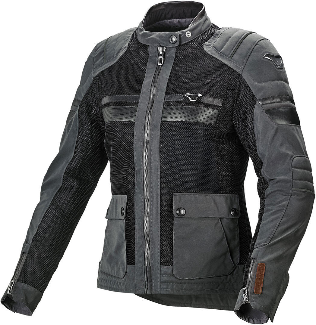 Macna Fluent Nighteye Ladies Motorcycle Textile Jacket  - Black Grey