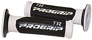 Progrip Handlebar Grips 732, White/black, 7/8 Inch, Open End  - Black White