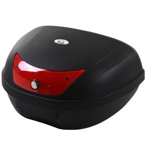 Homcom Baule da moto con 2 chiavi portaoggetti per bagagliaio da viaggio custodia per casco 48L in PP nero Max. carico 5kg 59 x 43 x 33cm