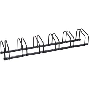 Homcom Rastrelliera Portabiciclette Parcheggio per 6 Biciclette in Acciaio, 179x33x27 cm, Nero