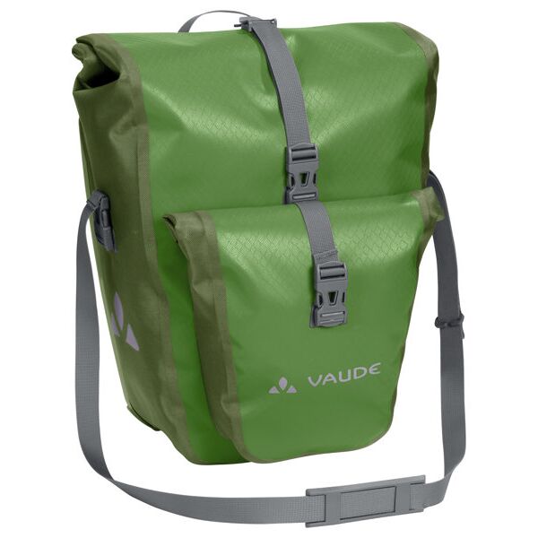 vaude aqua back plus - borsa bici posteriore (due borse) green