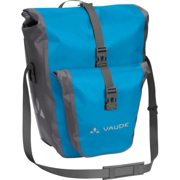 vaude aqua back plus - borsa bici posteriore (due borse) light blue