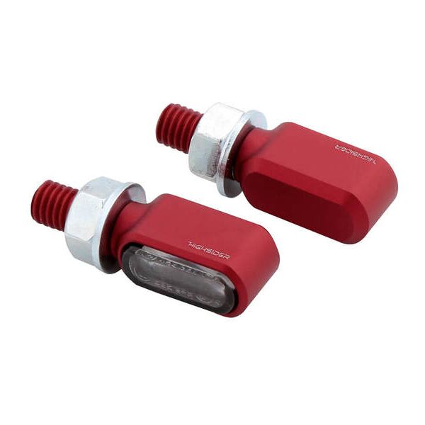 highsider indicatori led  cnc little bronx, rosso, vetro colorato, approvato e, coppia rosso