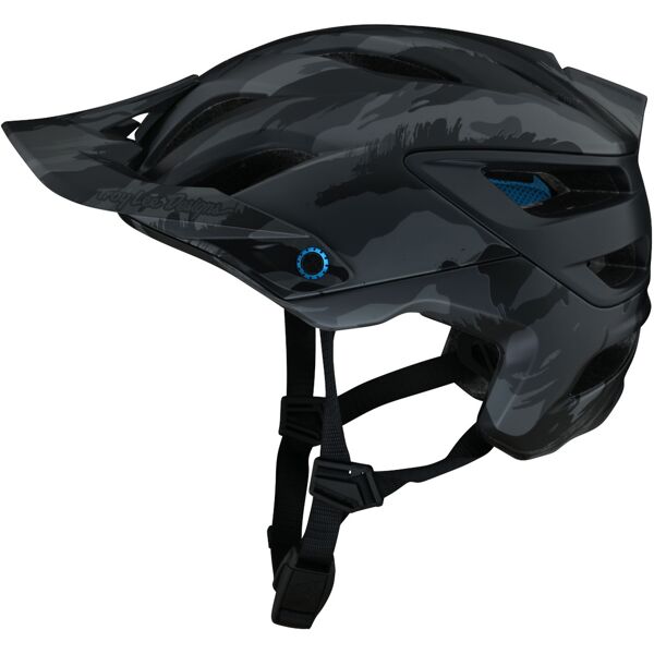 lee a3 mips brushed camo casco da bicicletta nero grigio blu