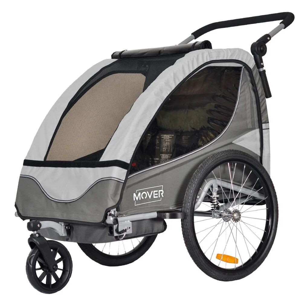 PapilioShop MOVER - Rimorchio Bici e Passeggino Per 1 o 2 Bambini (MVE19)