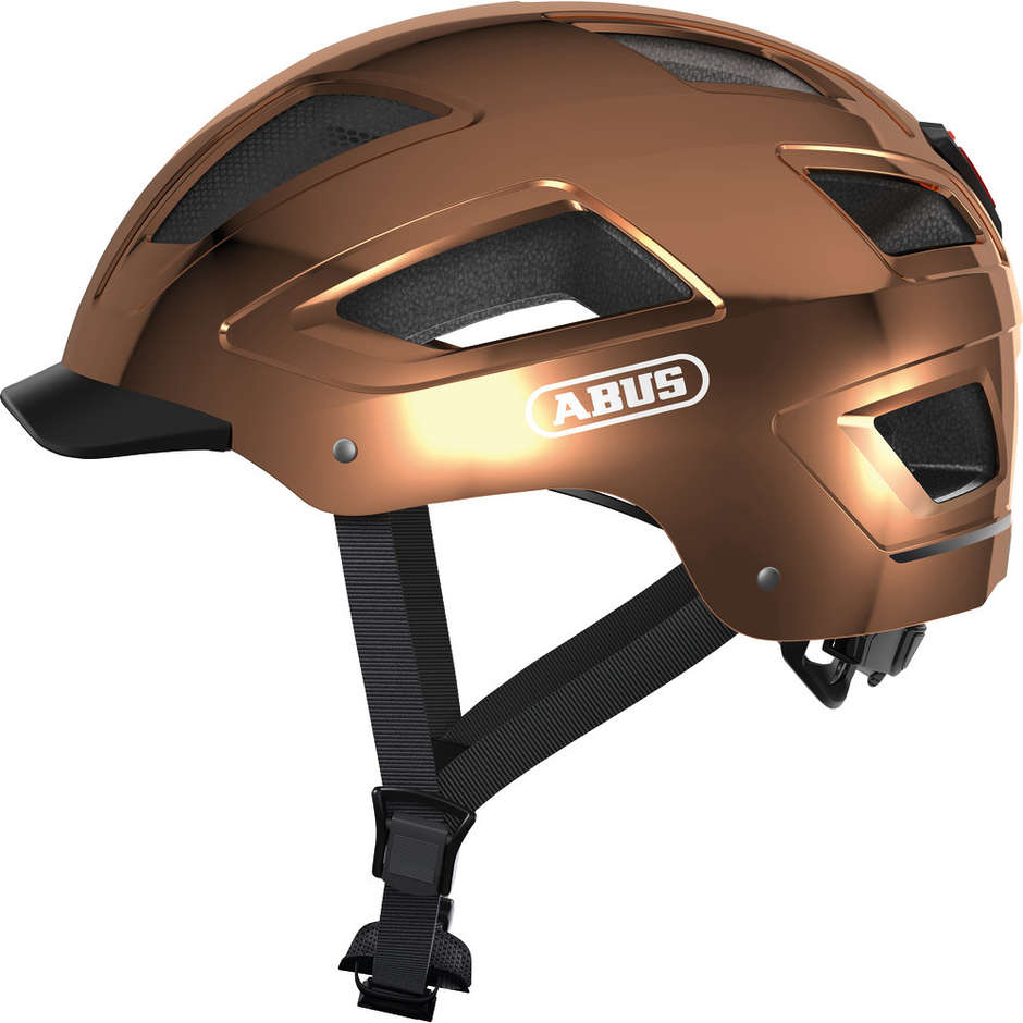 Casco Bici Abus Hyban 2.0 Urban Con Led Rosè Cromo taglia M