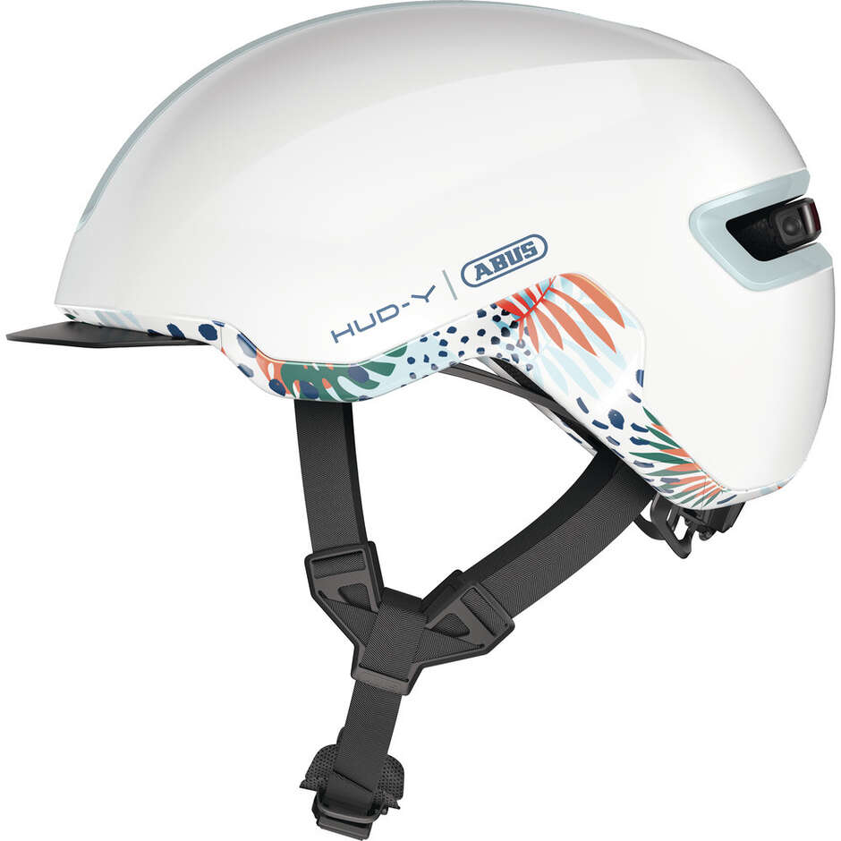 Casco Bici Abus Urban HUD-Y Flower White taglia M