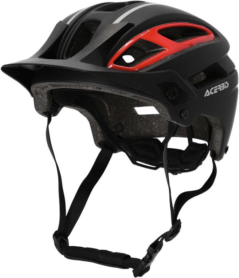 Casco Bici MTB Acerbis DOUBLEP Nero Rosso taglia L/XL