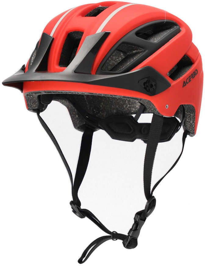 Casco Bici MTB Acerbis DOUBLEP Rosso Fluo taglia S/M